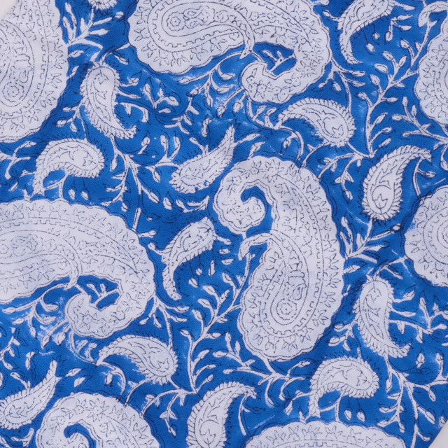India Ink Blue Paisley Tablecloth, 160cm x 270cm