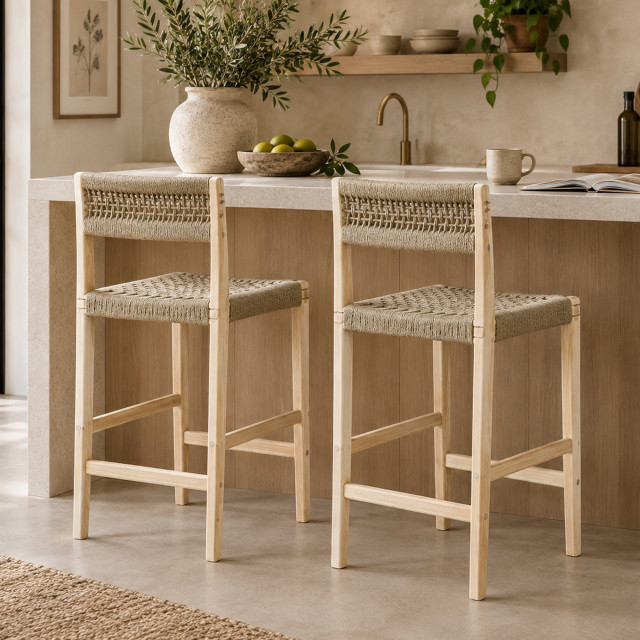 Homewood Cottonwood Paindane Slim Barstool Jute