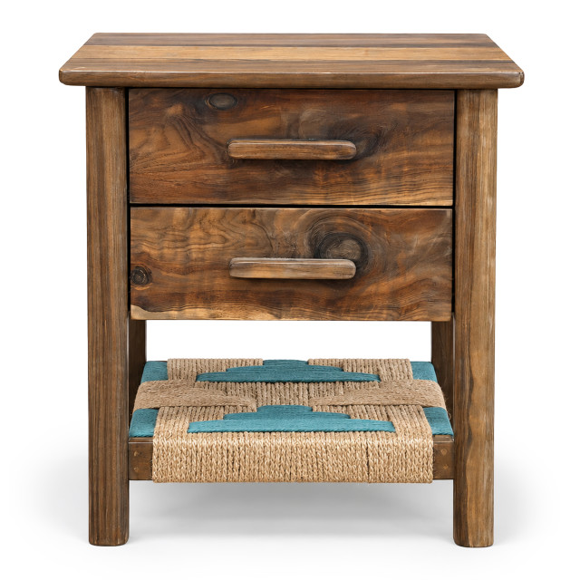 Homewood Cottonwood Omusha Ndebele Round Leg Bedside Table