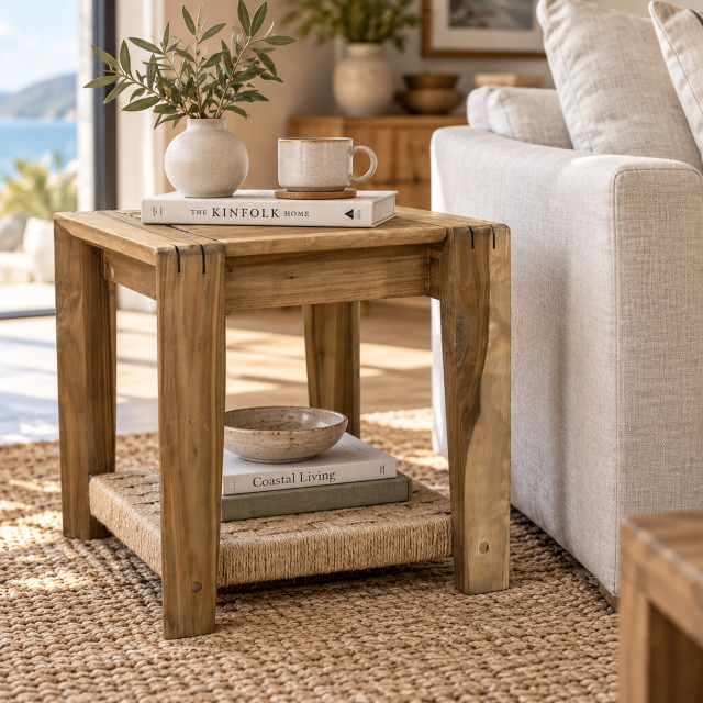 Homewood Cottonwood Dwala with Woven Jute Shelf