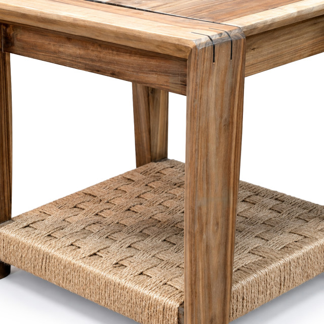 Homewood Cottonwood Dwala with Woven Jute Shelf