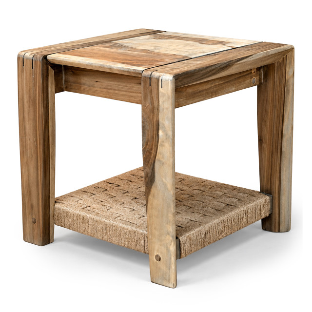 Homewood Cottonwood Dwala with Woven Jute Shelf