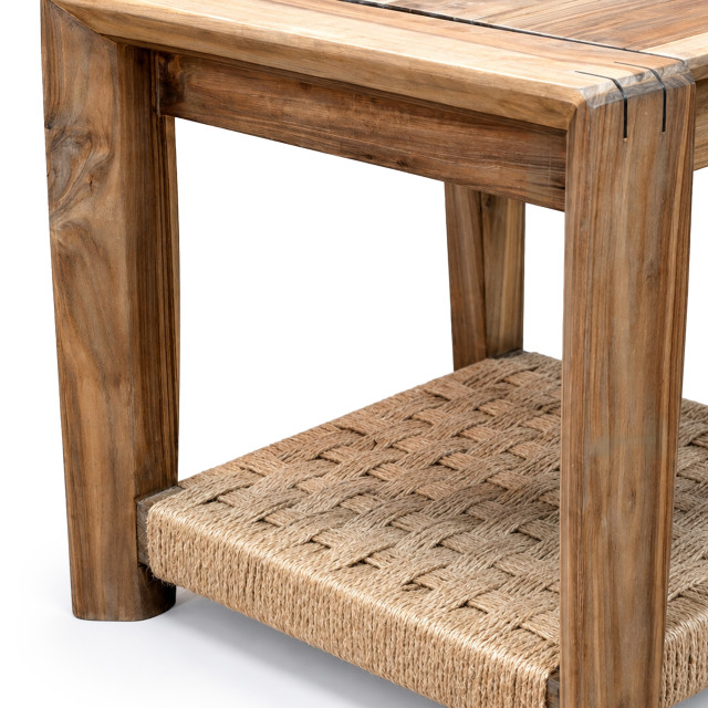 Homewood Cottonwood Dwala with Woven Jute Shelf