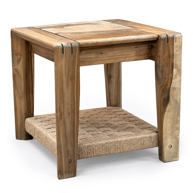 Homewood Cottonwood Dwala with Woven Jute Shelf