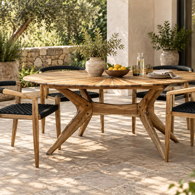 Homewood Cottonwood Imbiza Oval Sun Burst 6 seater Table