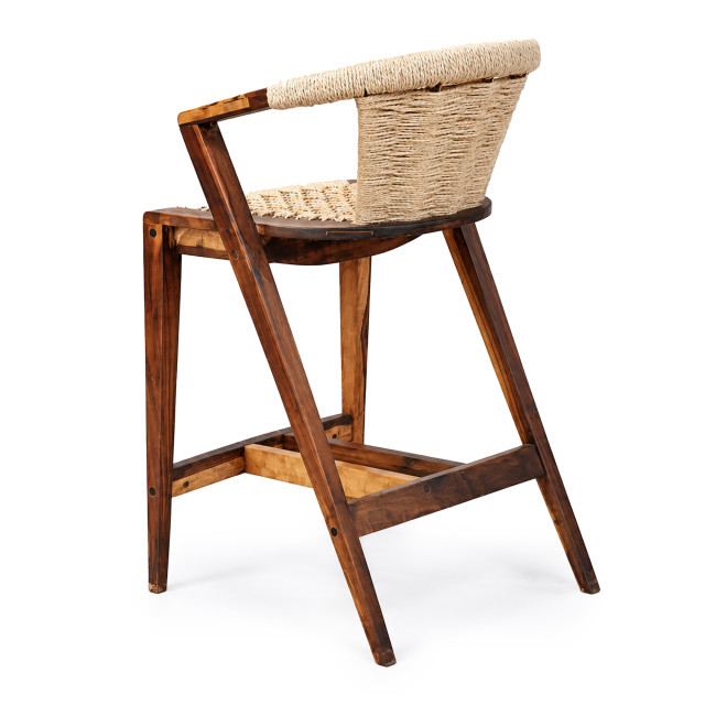 Homewood Cottonwood Duzu Arm Barstool Jute
