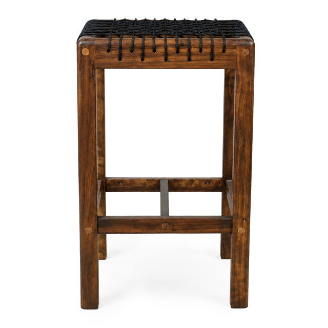 Homewood Cottonwood Baxter Riempie Backless Barstool - Black