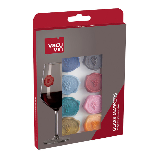 Vacu Vin Classic Wine Glass Markers, Set of 8