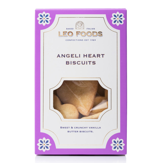Leo Foods Vanilla Angeli Hearts Butter Biscuits, 180g