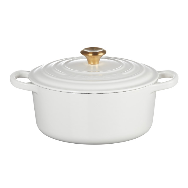 Le Creuset Signature 6.7 Litre Round Cast Iron Casserole, 28cm - White