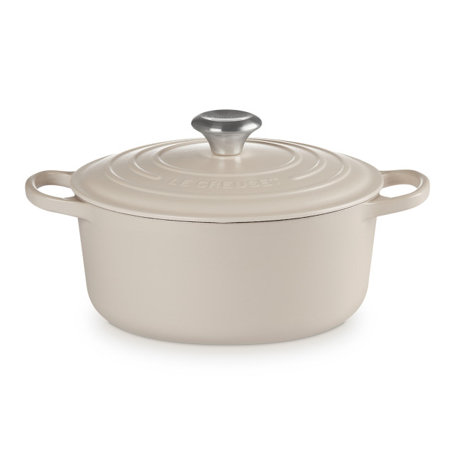 Le Creuset Brioche Signature 4.2 Litre Round Cast Iron Casserole, 24cm
