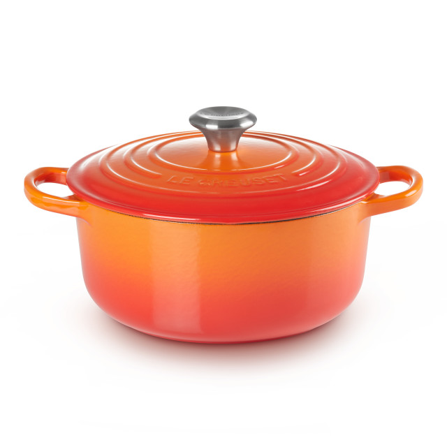 Le Creuset Signature 4.2 Litre Round Cast Iron Casserole, 24cm Flame