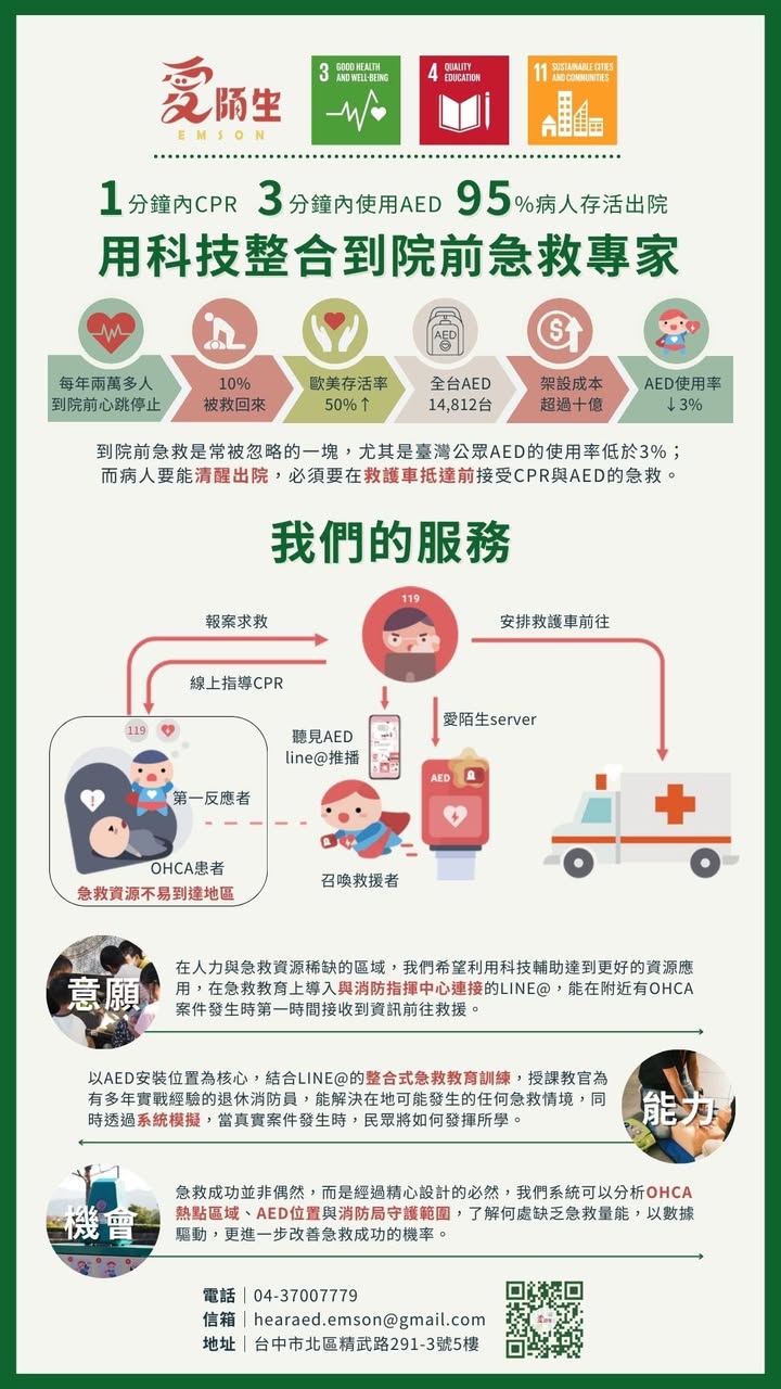 昨天有人問我:「聽見AED,跟紅十字會做CPR教育、或其他捐AED的單位,有什麼不一樣?」|聽見AED圖2