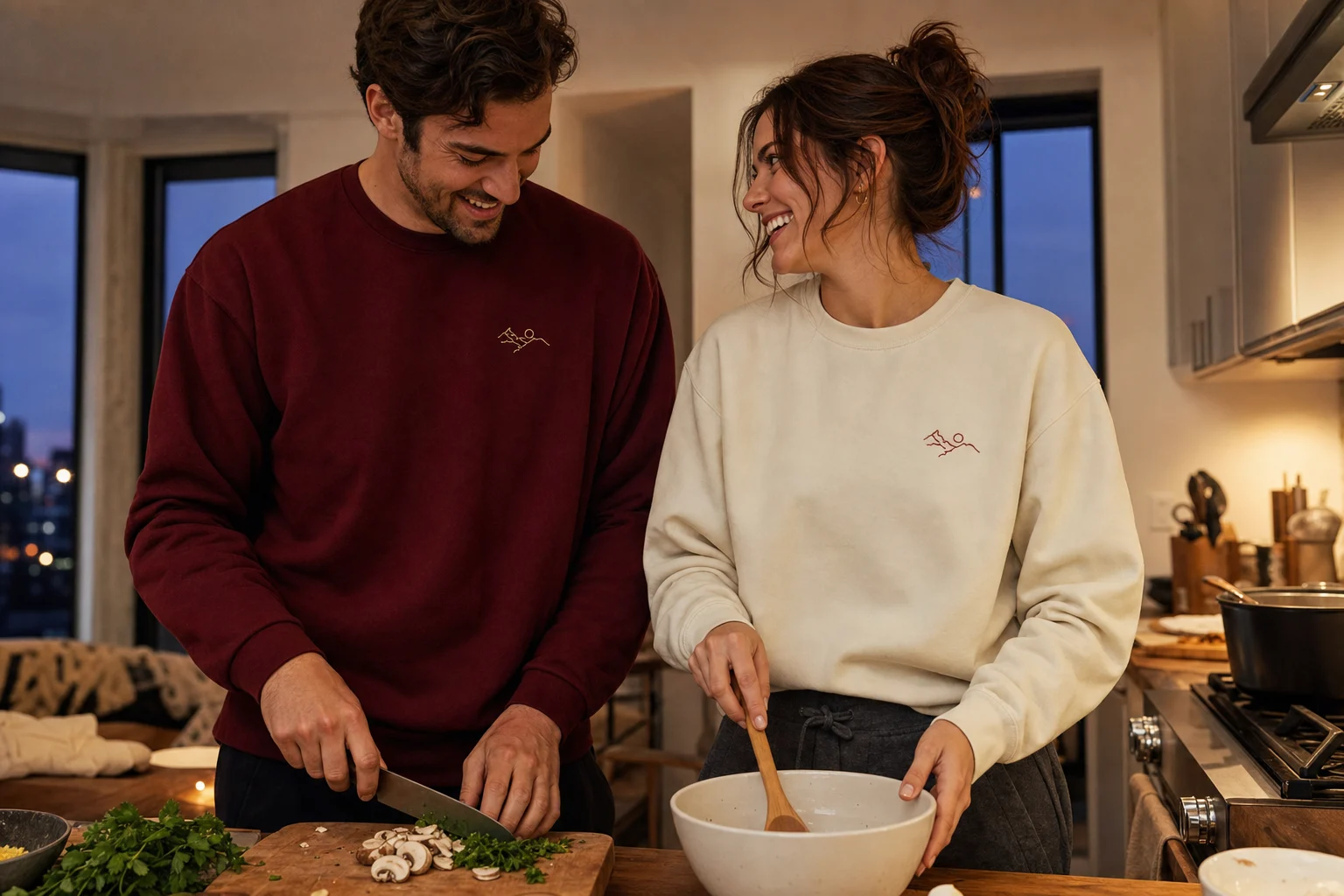04 cozy couple cooking outfits