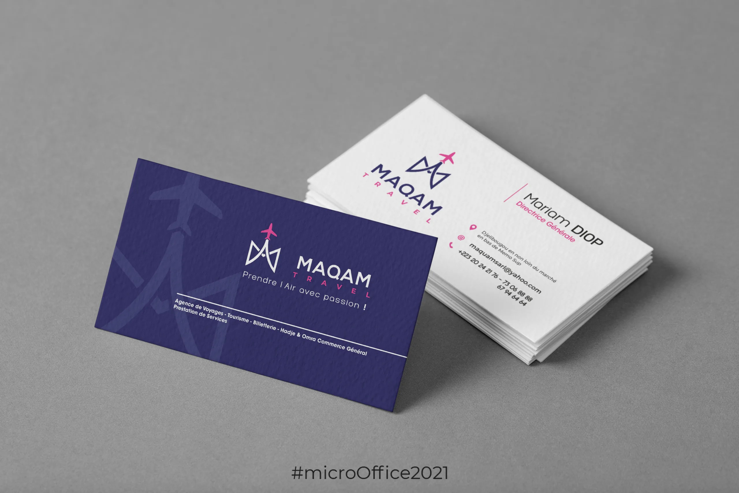 Cartes de visite Maqam Travel recto et verso
