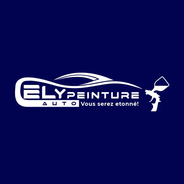 Logo Ely Peinture Auto sur fond bleu nuit
