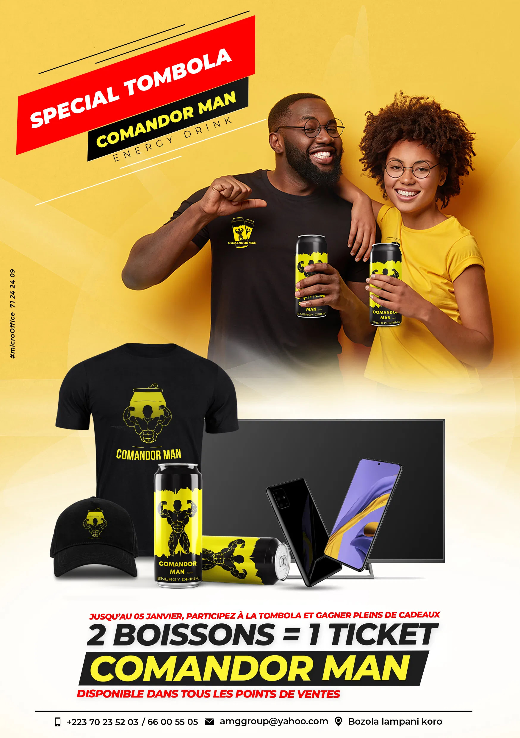 Flyer de la tombola promotionnelle Comandor Man