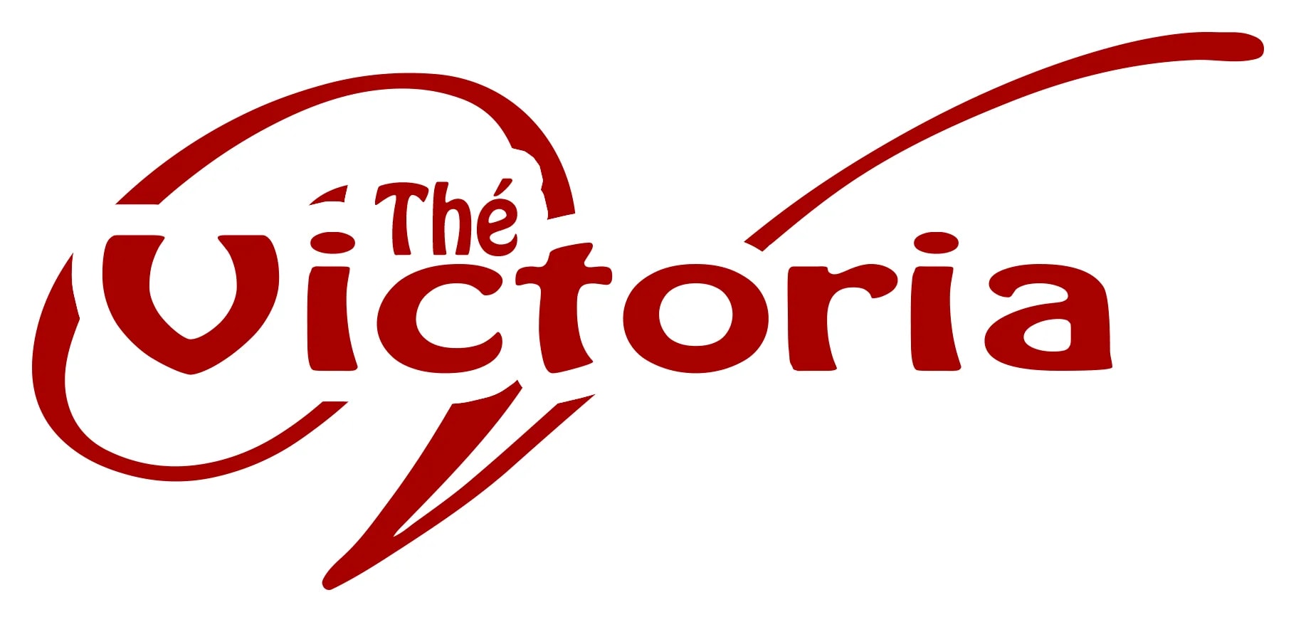 Logotype manuscrit rouge de la marque de thé Victoria