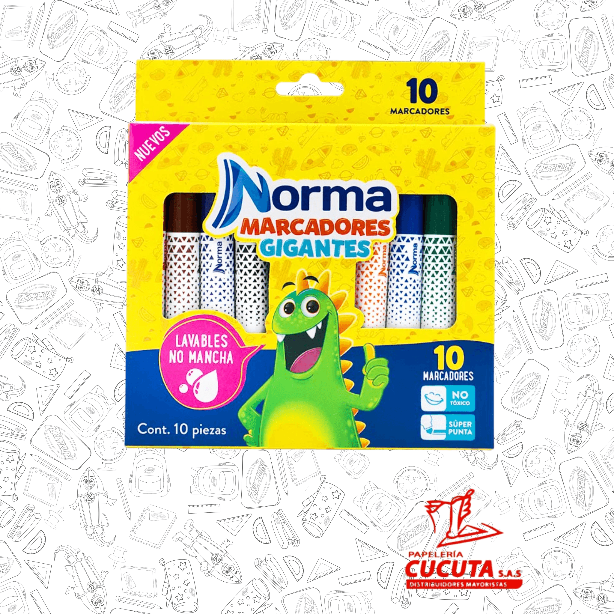 MARCADOR X 10 LAVABLE JUMBO NORMA