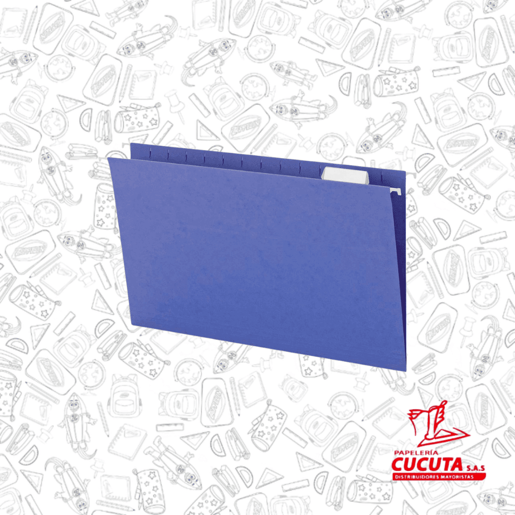 CARPETA COLGANTE CARTON AZUL VARILLA MET
