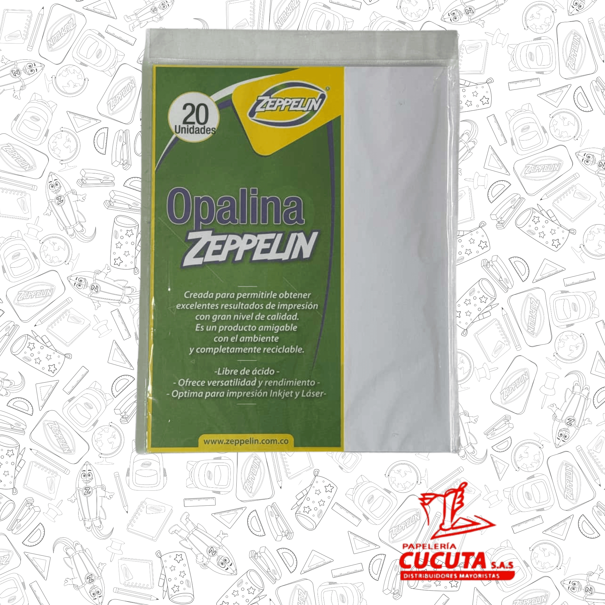 OPALINA CARTA LISA X 20 ZEPPELIN ZP 157