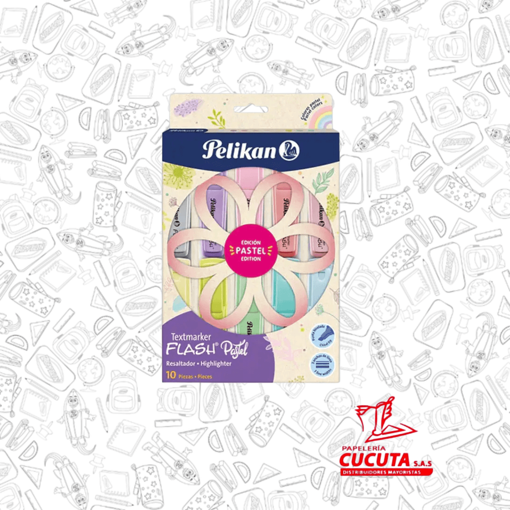 RESALTADOR  X 10 TEXTMARKER FLASH PASTEL PETALOS PELIKAN