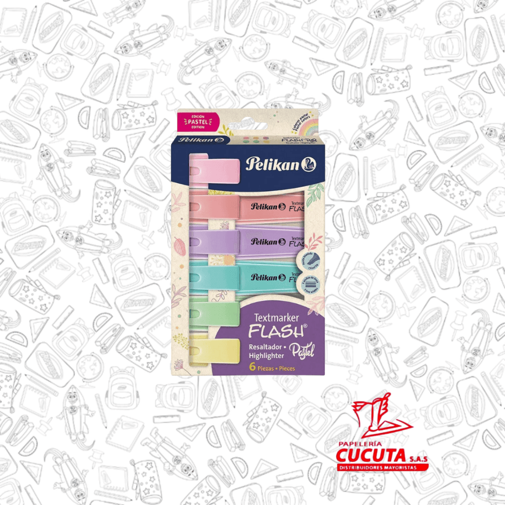 RESALTADOR TEXTMARKER FLASH PASTEL X 6 PELIKAN