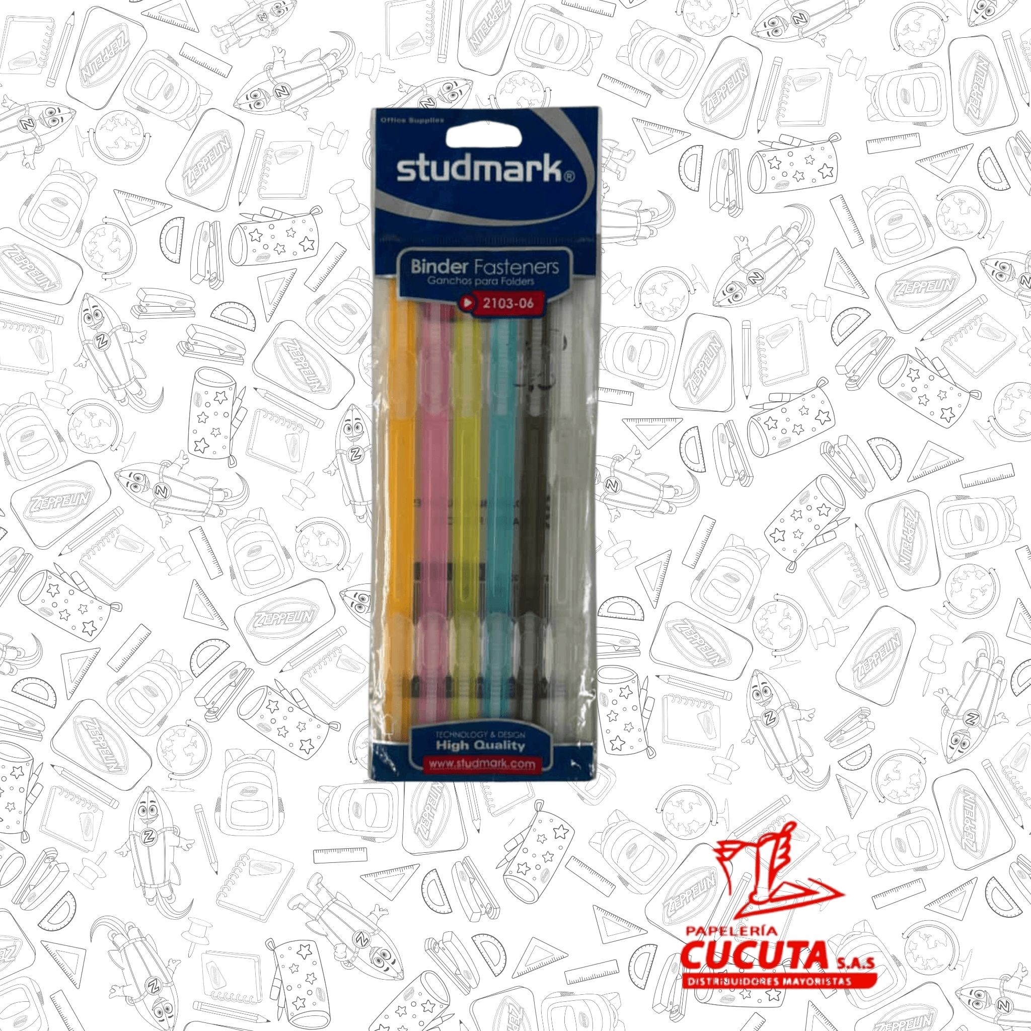 GANCHO LEGAJADOR PLASTICO X 6 COLOR STUDMARK