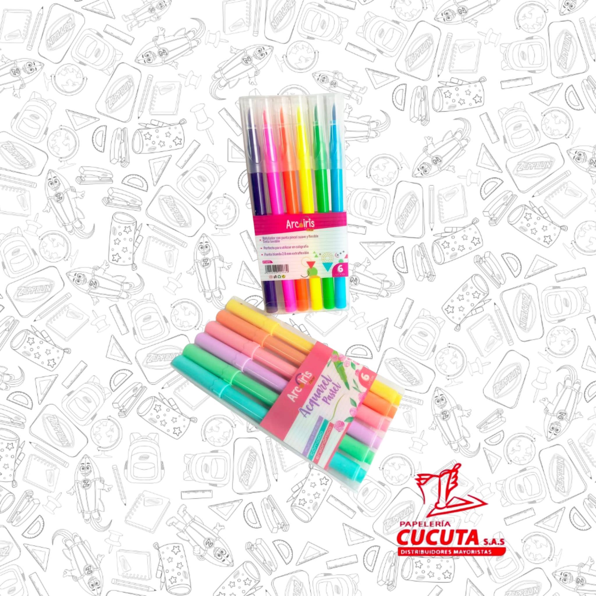 MARCADOR ARCOIRIS PASTEL PUNTA PINCEL X 6 R/ 012