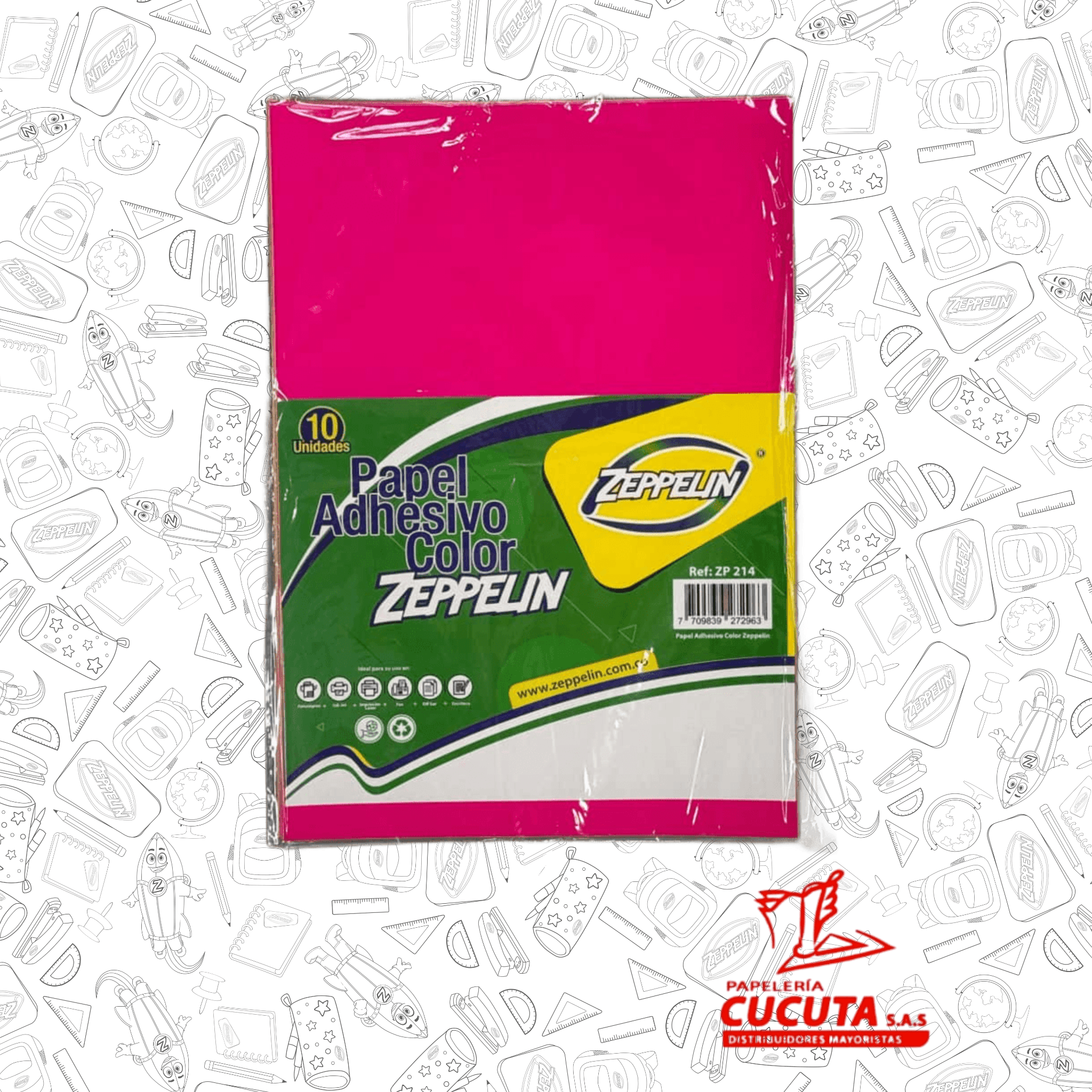 ROTULO CARTA FLUORESCENTE X 10 ZEPPELIN ZP 214