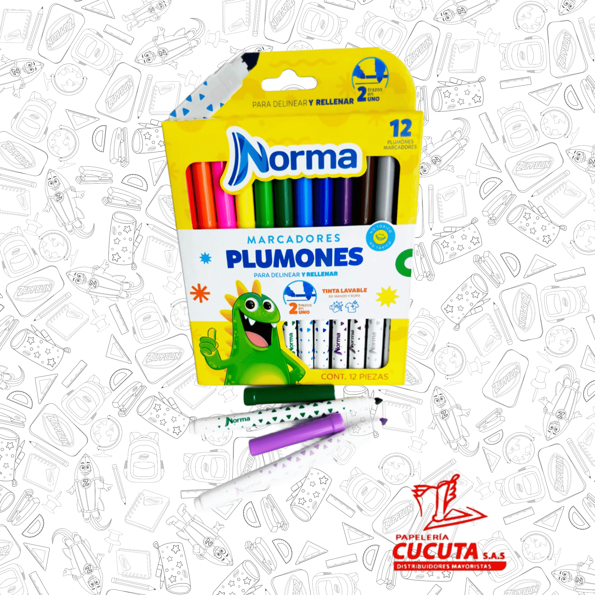 MARCADOR X 12 NORMA LAVABLE