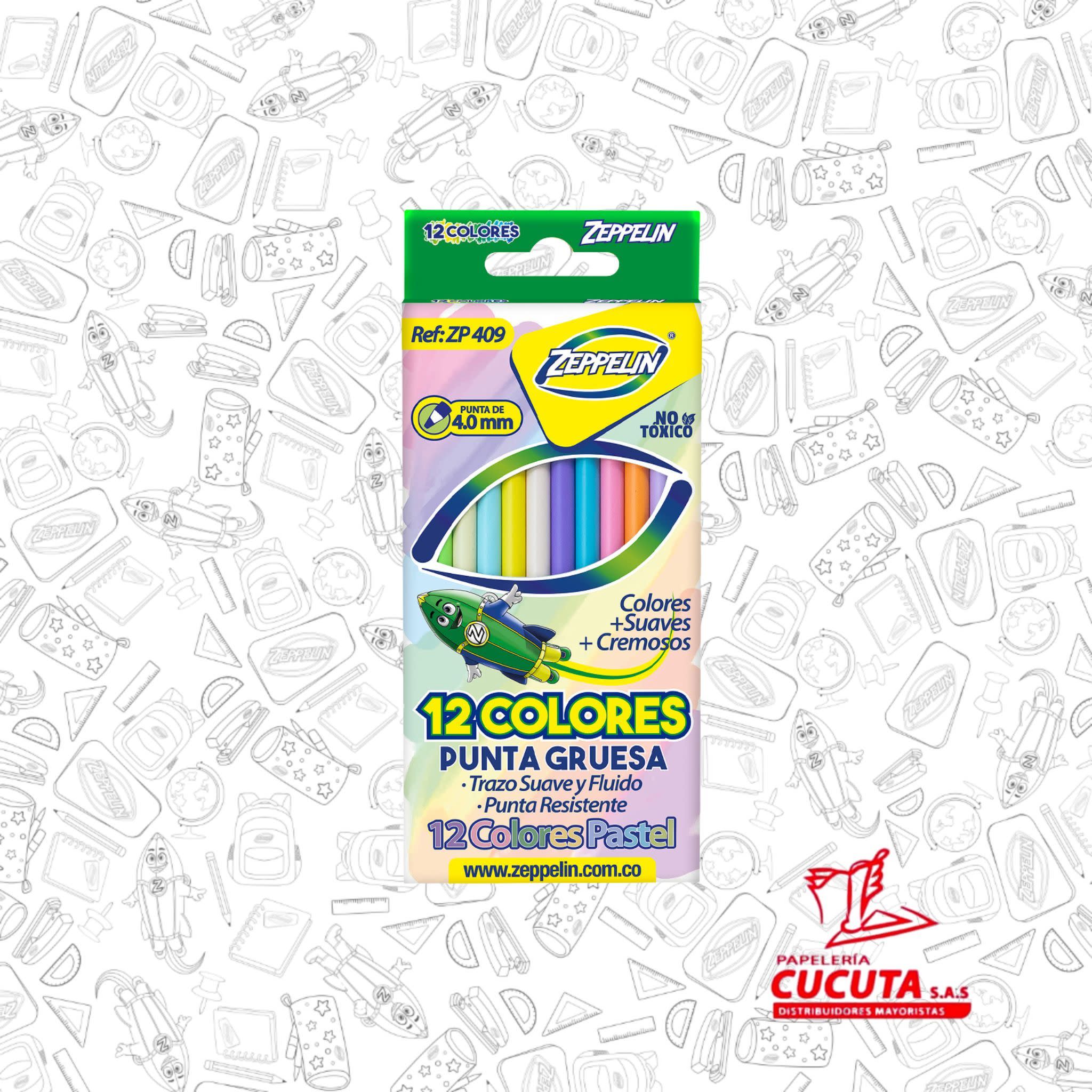 COLOR X 12 UNIPUNTA PASTEL ZP 409 ZEPPELIN