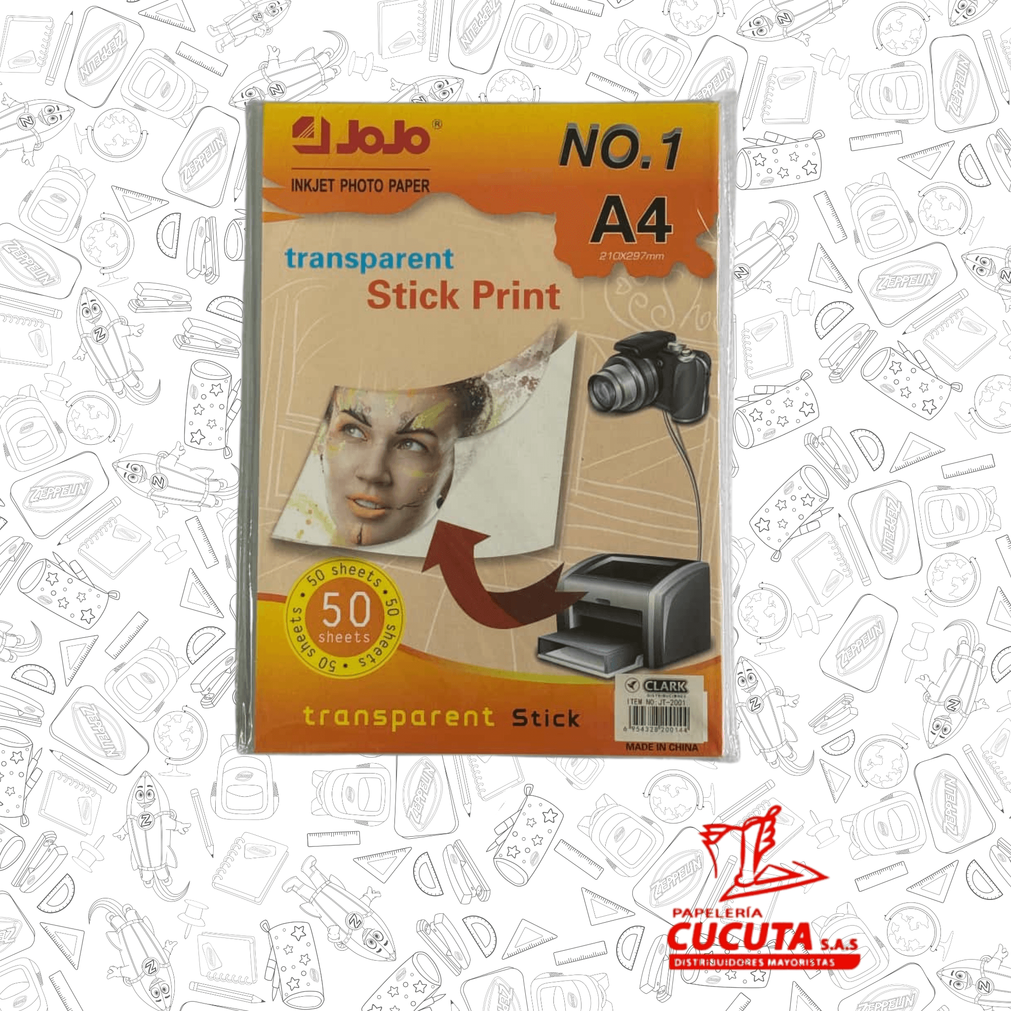 PAPEL FOTOGRAFICO TRANSPARENTE ADHESIVO X50 R/F 2001