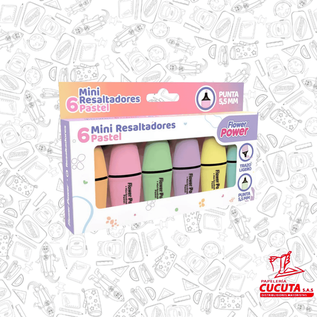 RESALTADORES MINI X6 FLOWER PASTEL