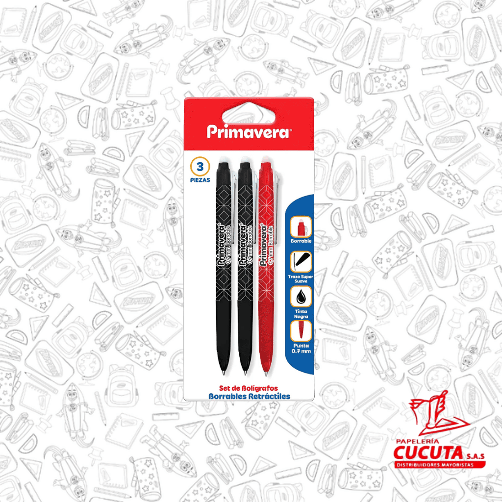 BOLIGRAFO X3 RETRACTIL BORRABLE PRIMAVERA