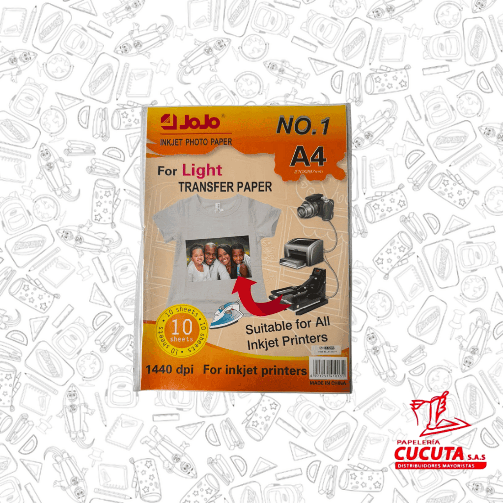 PAPEL FOTOGRAFICO TRANSFER X 10 HJ JH-2001-1