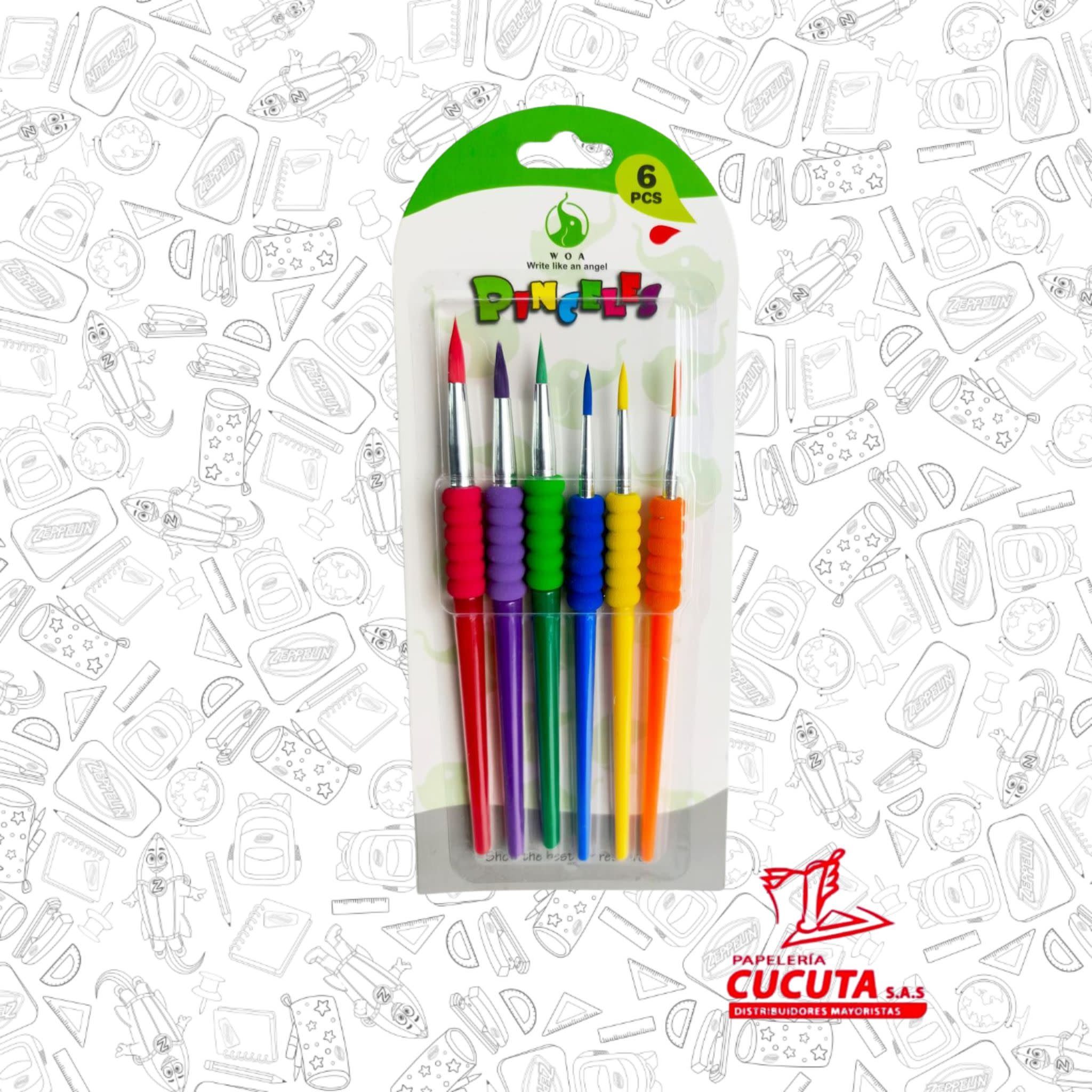 SET DE PINCELES X6 COLORES FUERTES PTF635
