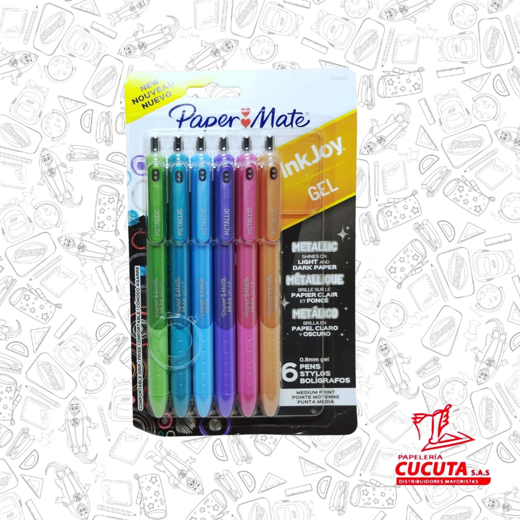 BOLIGRAFO INKJOY X 6 METALIZADO