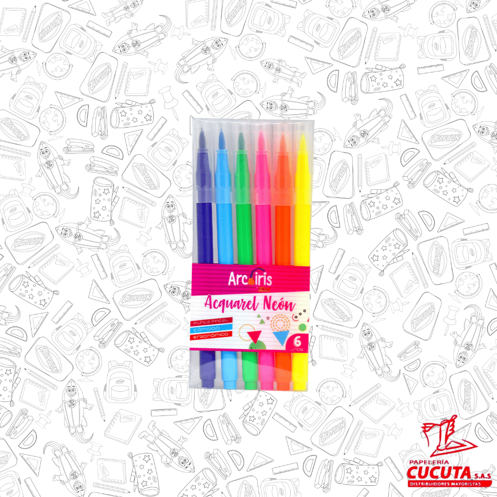 MARCADOR ARCOIRIS NEON PUNTA PINCEL X 6 ETA 013