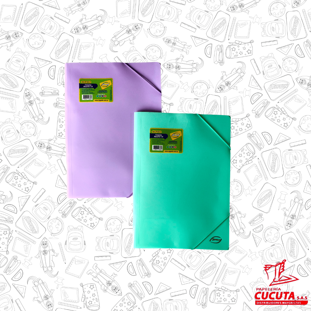 CARPETA RESORTE PLASTICA  PASTEL ZP 003P ZEPPELIN vista 2