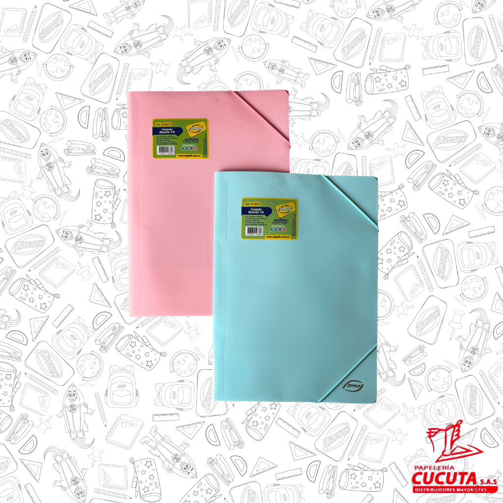 CARPETA RESORTE PLASTICA  PASTEL ZP 003P ZEPPELIN vista 3