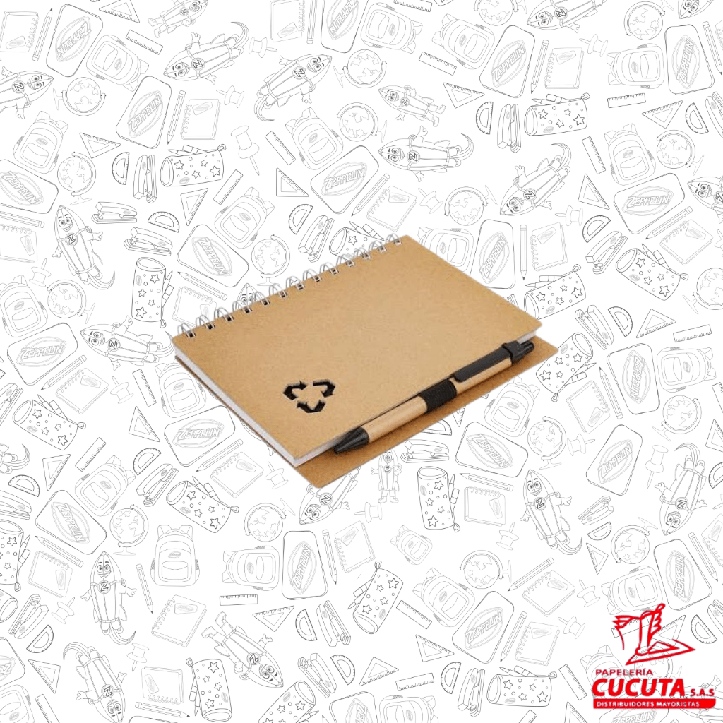LIBRETA ECOL NEGRA Y BEIGE R 016 CON BOLIGRAFO