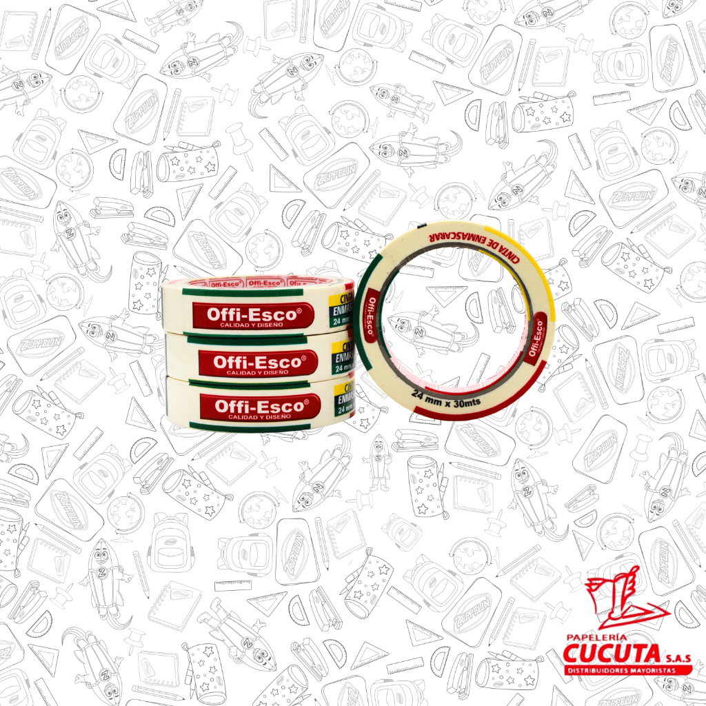 CINTA DE ENMASCARAR DE 24MM X 30 MT OFFI- ESCO