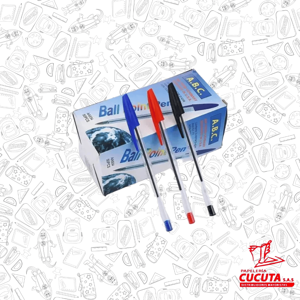 BOLIGRAFO ABC Y ROYAL ROJO Y AZUL CAJA X 50 ECONOMICO vista 2