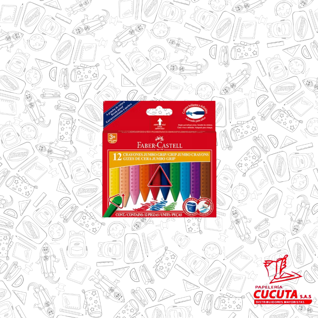 CREYON JUMBO GRIP TRIANGULAR X 12 FABERCASTELL
