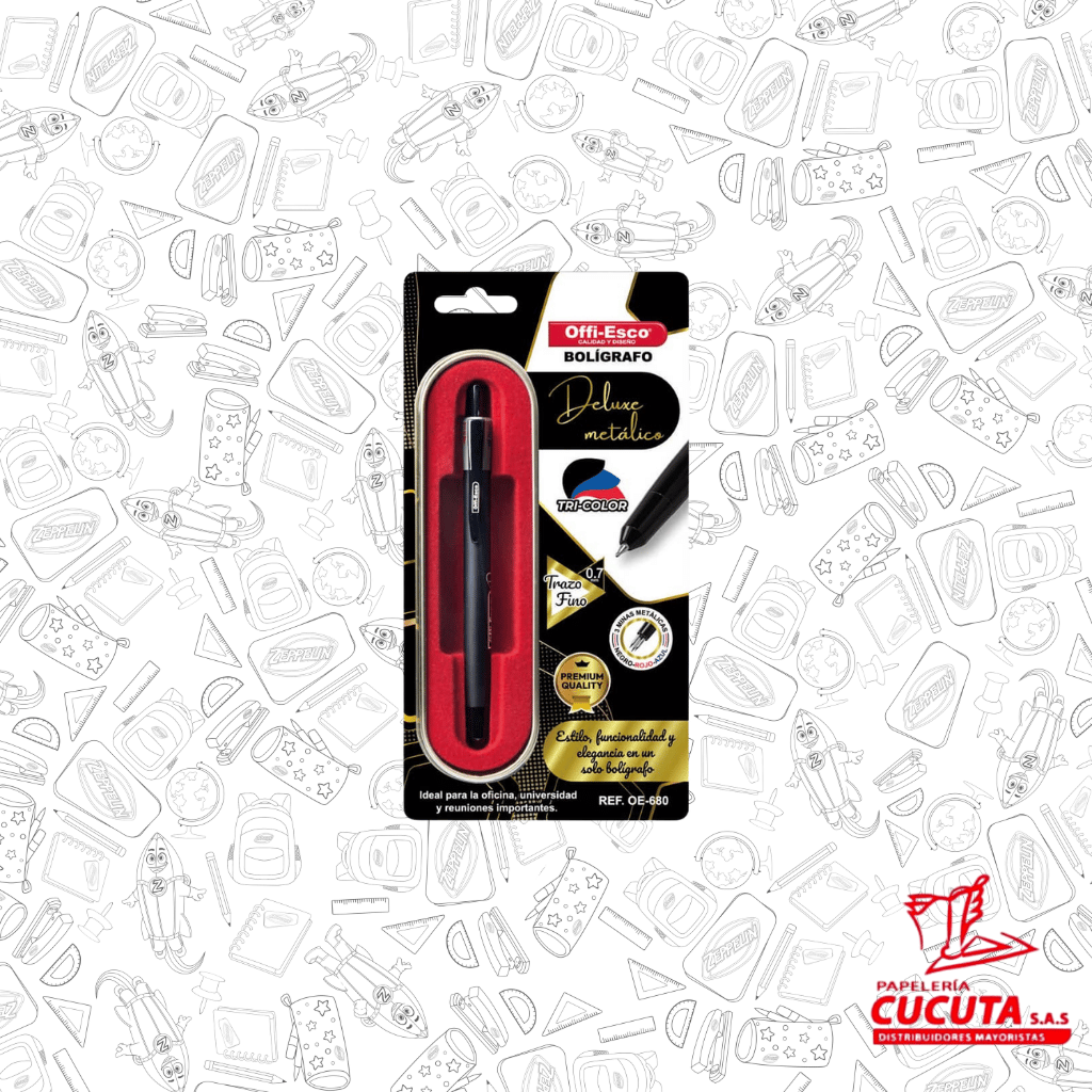 BOLÍGRAFO OE-680 DELUXE 3 MINAS CAJA METALICA