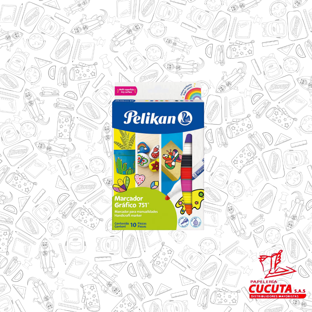 MARCADOR DE VINILO R/ 751 X 10 PELIKAN