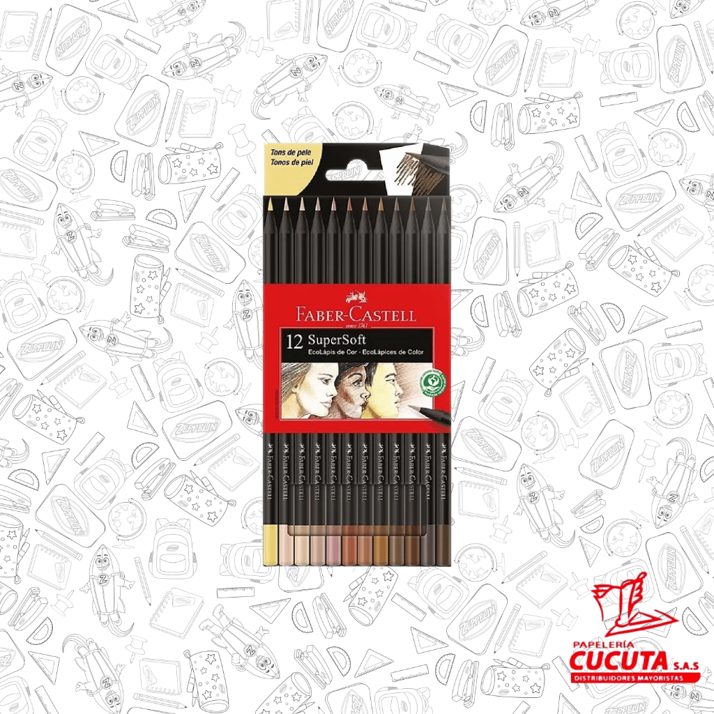 COLOR SUPERSOFT X 12 TONOS PIEL FABER - CASTELL