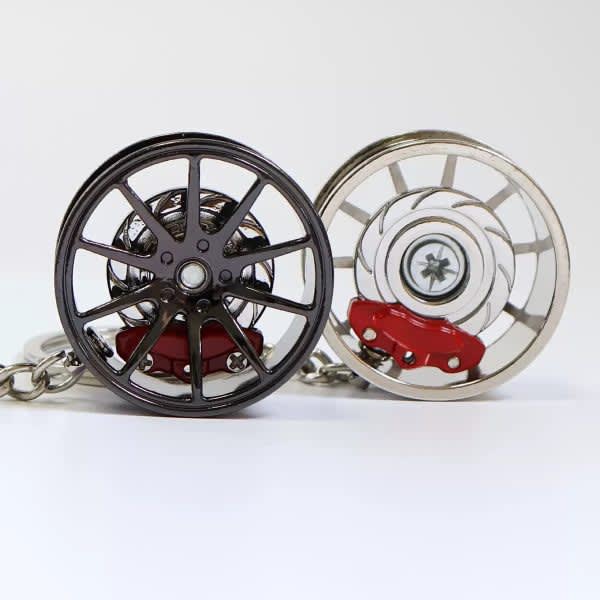 Car Alloy Wheel Rim Keychain – Stylish Metal Car Key Ring thumbnail 4