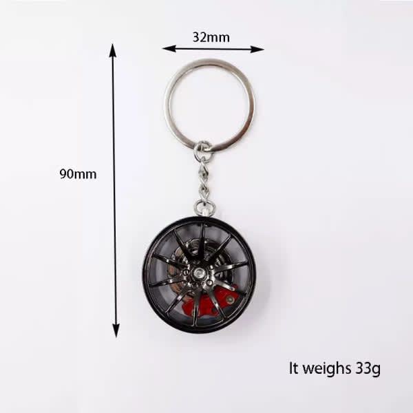 Car Alloy Wheel Rim Keychain – Stylish Metal Car Key Ring thumbnail 5